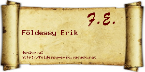 Földessy Erik névjegykártya